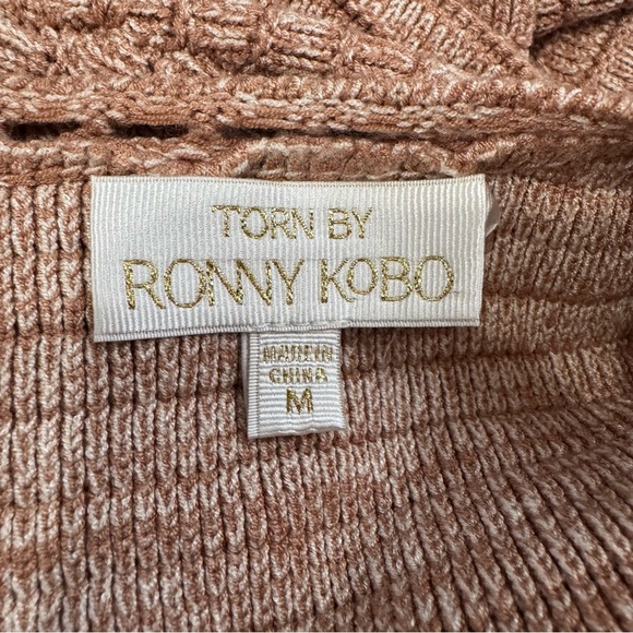 Torn by Ronny Kobo Darcy Madi Open-Back Knit Maxi Dress M BROWN SAND - Picture 5 of 7